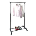 J&V TEXTILES Stainless Steel Double Rod Clothes Rack Black