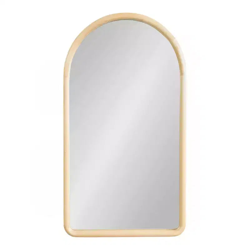 Specchio a Parete ad Arco con Cornice in Legno, 50,8 cm x 91,4 cm, Finitura Naturale