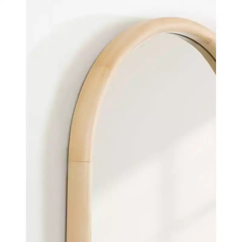 Specchio a Parete ad Arco con Cornice in Legno, 50,8 cm x 91,4 cm, Finitura Naturale