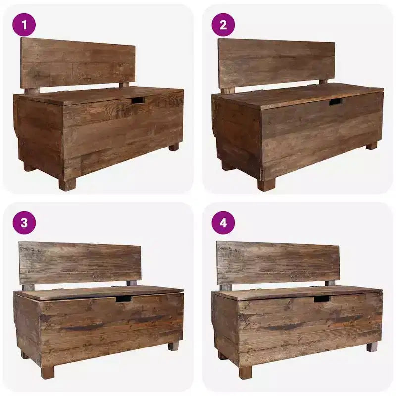 Panca in legno massello di mogano, 86 x 40 x 60 cm