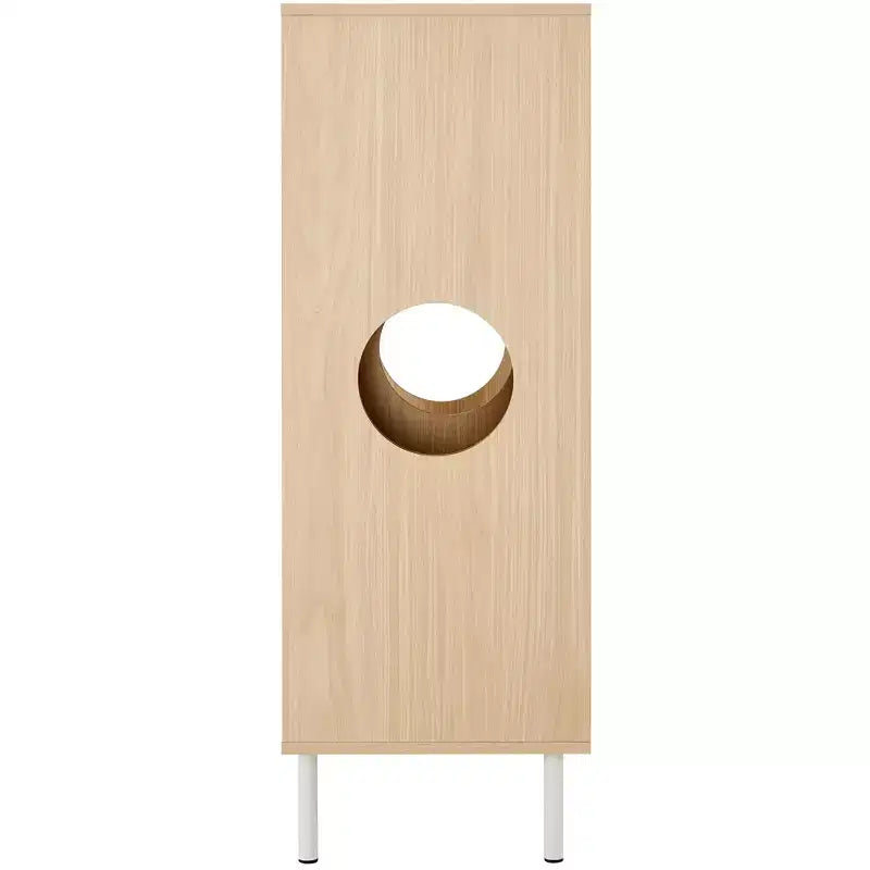 Libreria alta 113 cm con scomparti per gatti e ripiani aperti