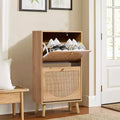Karl Home Rattan Shoe Cabinet with 2 Flip Drawers