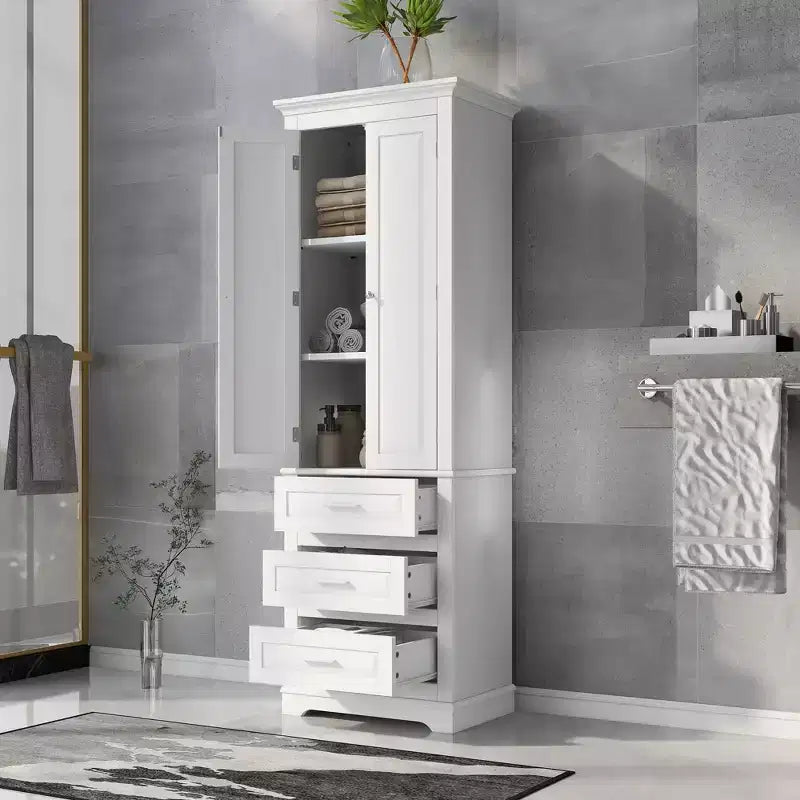 Mobile alto da bagno con tre cassetti