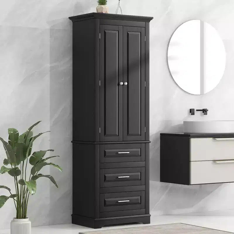 Mobile alto da bagno con tre cassetti