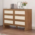 Comò a 6 cassetti con pannelli frontali in stile rattan
