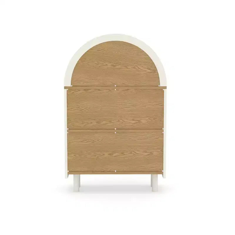 Libreria ad Arco a 3 Ripiani, 95 cm, Struttura Bianca con Ripiani Effetto Legno