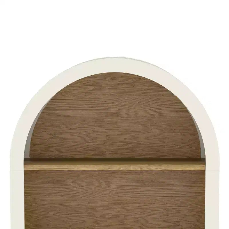 Libreria ad Arco a 3 Ripiani, 95 cm, Struttura Bianca con Ripiani Effetto Legno