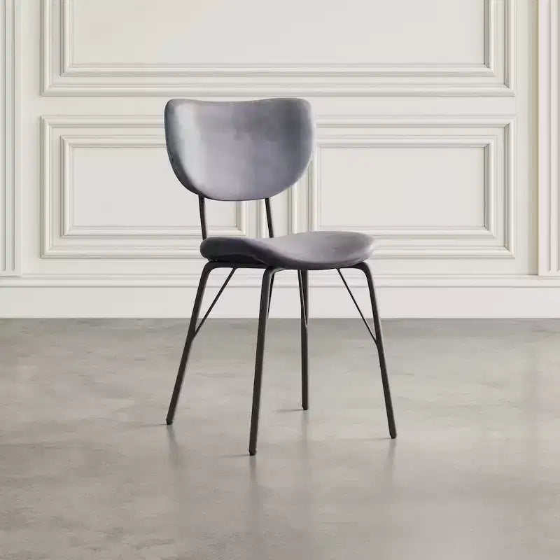 Sedia da pranzo imbottita contemporanea in similpelle con schienale diviso, set da 2