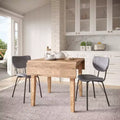 Sedia da pranzo imbottita contemporanea in similpelle con schienale diviso, set da 2