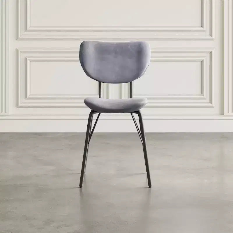 Sedia da pranzo imbottita contemporanea in similpelle con schienale diviso, set da 2