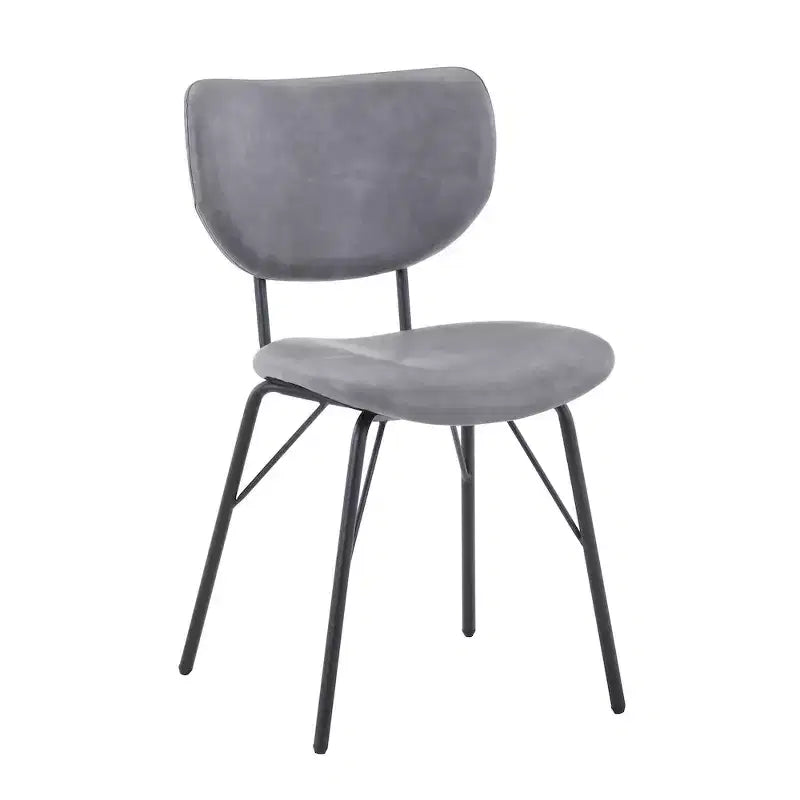 Sedia da pranzo imbottita contemporanea in similpelle con schienale diviso, set da 2