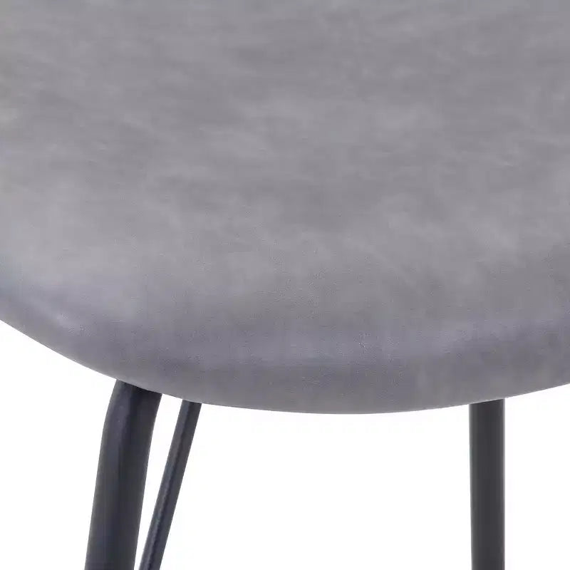 Sedia da pranzo imbottita contemporanea in similpelle con schienale diviso, set da 2