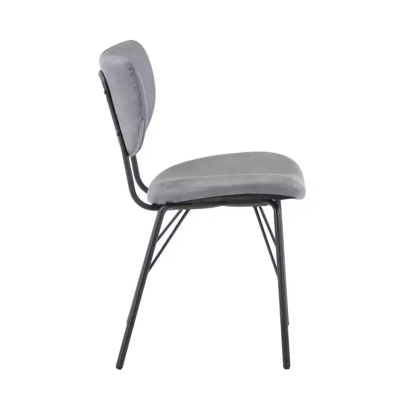 Sedia da pranzo imbottita contemporanea in similpelle con schienale diviso, set da 2