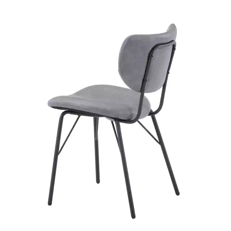 Sedia da pranzo imbottita contemporanea in similpelle con schienale diviso, set da 2