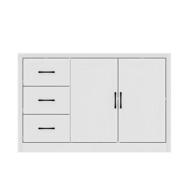Credenza a Buffet Effetto Legno con Dispositivo Antiribaltamento – 3 Cassetti e 2 Ante
