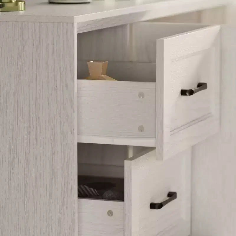 Credenza a Buffet Effetto Legno con Dispositivo Antiribaltamento – 3 Cassetti e 2 Ante