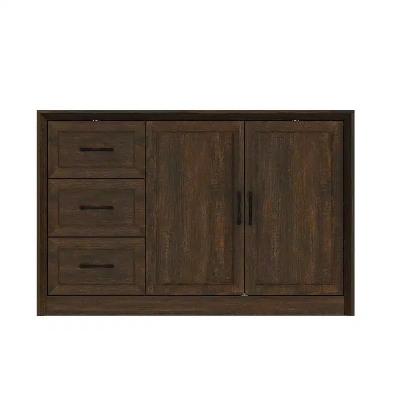 Credenza a Buffet Effetto Legno con Dispositivo Antiribaltamento – 3 Cassetti e 2 Ante