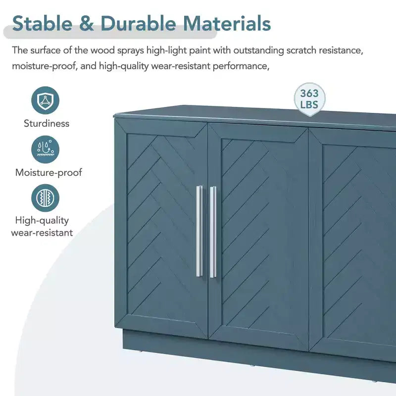 Credenza a 4 ante con ripiani regolabili