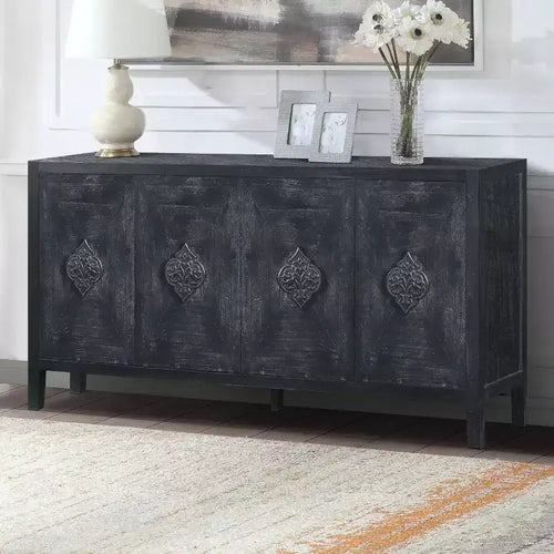 Credenza a 4 ante con ante in vetro temperato