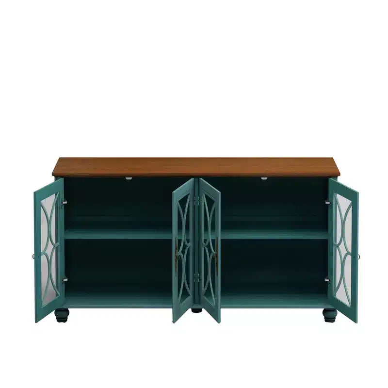 Credenza a 4 ante con ante in vetro temperato