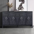 Credenza a 4 ante con ante in vetro temperato