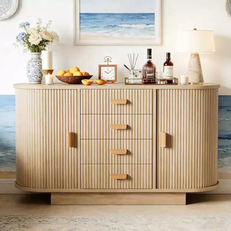 Credenza a buffet da 47" con 4 cassetti e 2 ante scorrevoli