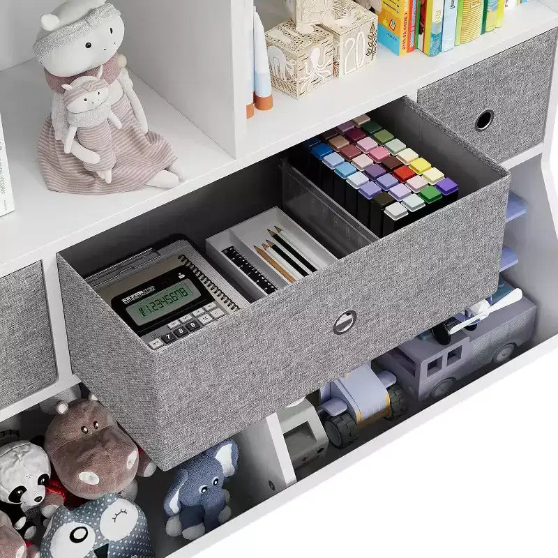 Organizzatore per Giocattoli per Bambini con Ripiani, Contenitori e Cassetti, 94 x 38 x 94 cm