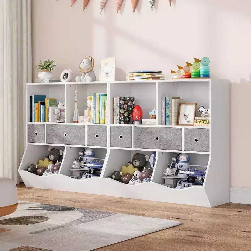 Organizzatore per Giocattoli per Bambini con Ripiani, Contenitori e Cassetti, 94 x 38 x 94 cm