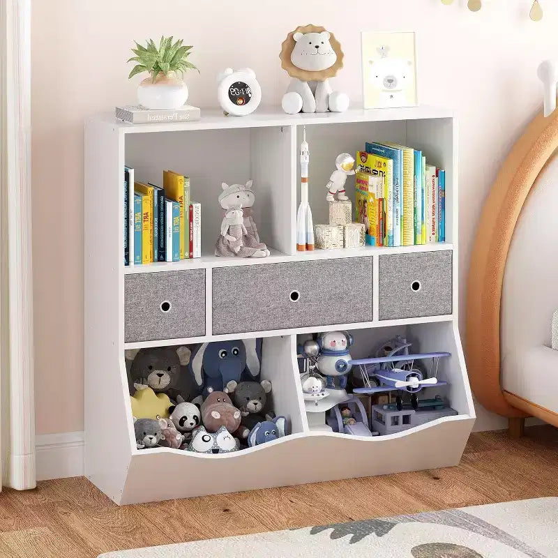 Organizzatore per Giocattoli per Bambini con Ripiani, Contenitori e Cassetti, 94 x 38 x 94 cm