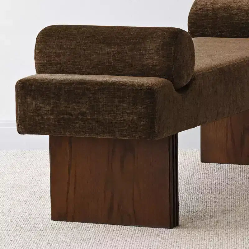 Panca in ciniglia da 60 pollici con cuscini a rullo