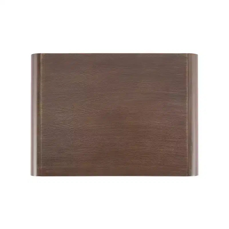 Comodino moderno curvo con 2 cassetti e ripiano aperto – Noce