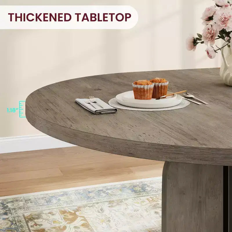 Tavolo da pranzo rotondo allungabile 120-160 cm, 4-8 posti, piano in legno con struttura in metallo