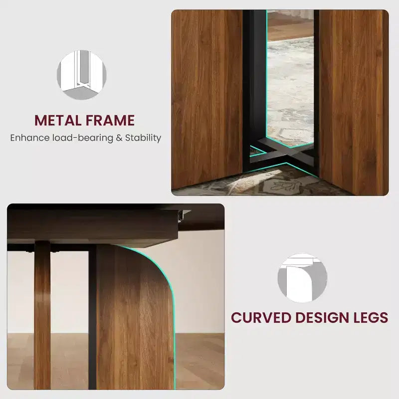 Tavolo da pranzo rotondo allungabile 120-160 cm, 4-8 posti, piano in legno con struttura in metallo