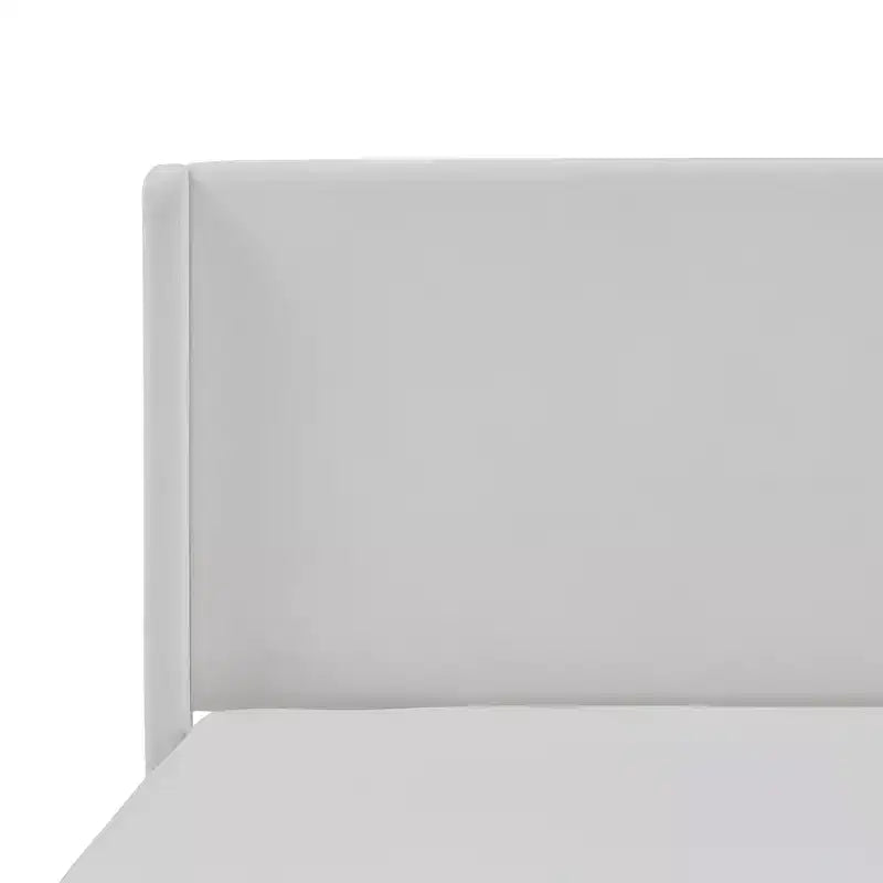 Letto a piattaforma moderno imbottito con testiera ad ali laterali