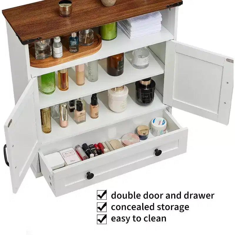 Mobiletto da bagno a muro con ante scorrevoli "Barn Door"