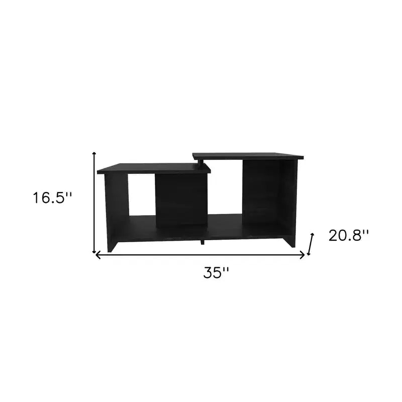 Tavolino da caffè in composito di legno nero da 35"