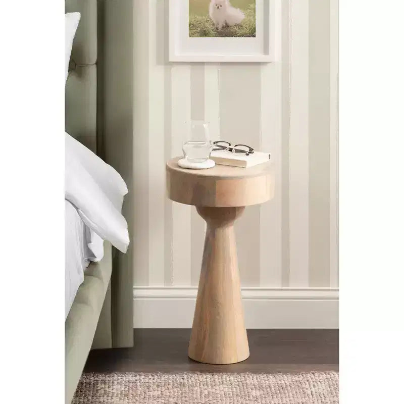Tavolino rotondo in legno, naturale, 12x12x22