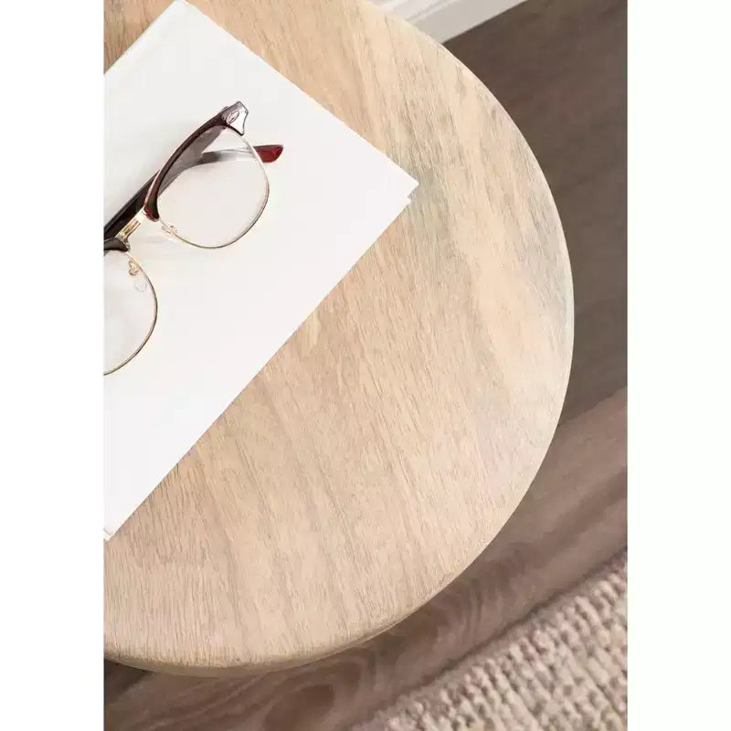Tavolino rotondo in legno, naturale, 12x12x22