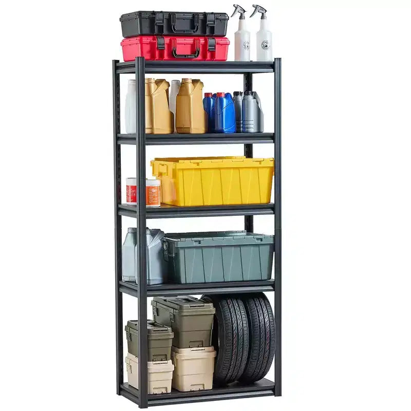 Scaffale portaoggetti in metallo a 5 ripiani, 40,6 cm P x 81,3 cm L x 182,9 cm H