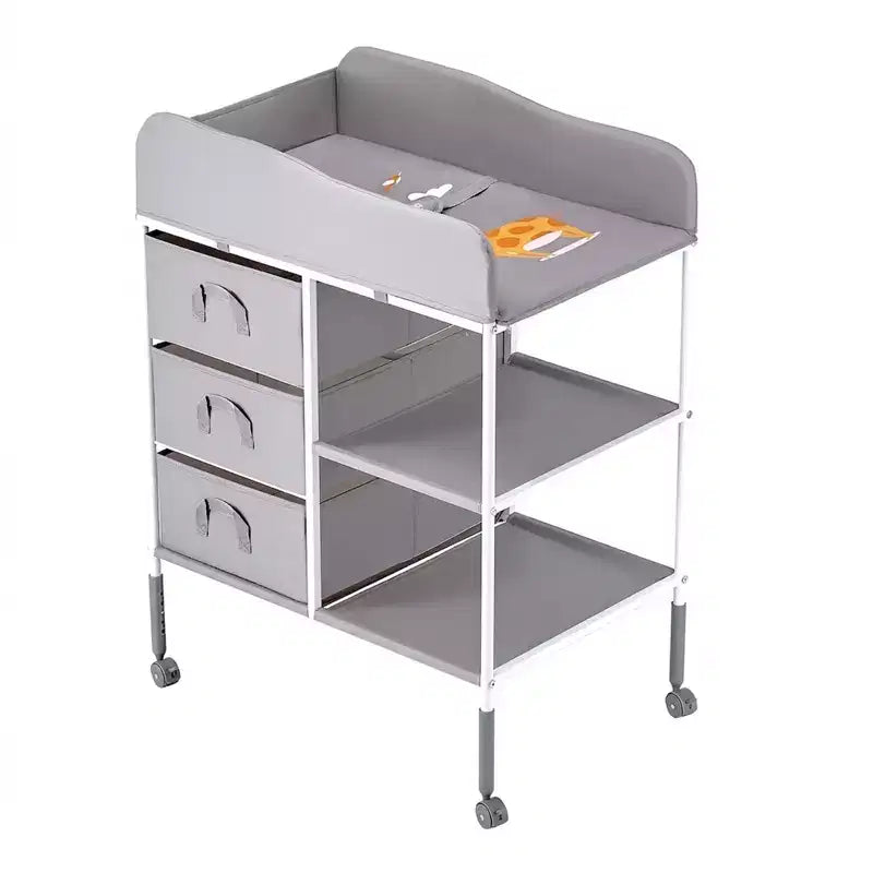 Fasciatoio Portatile con 3 Cassetti e Ruote