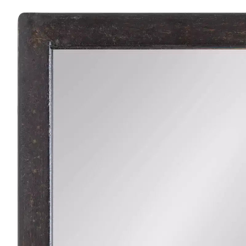 Specchio da Parete Rettangolare con Cornice in Metallo – Marrone Ruggine, 50x75 cm