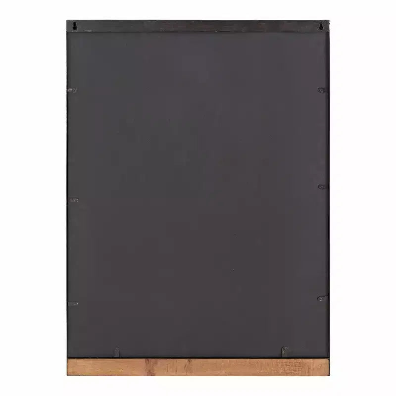 Specchio da Parete Rettangolare con Cornice in Metallo – Marrone Ruggine, 50x75 cm
