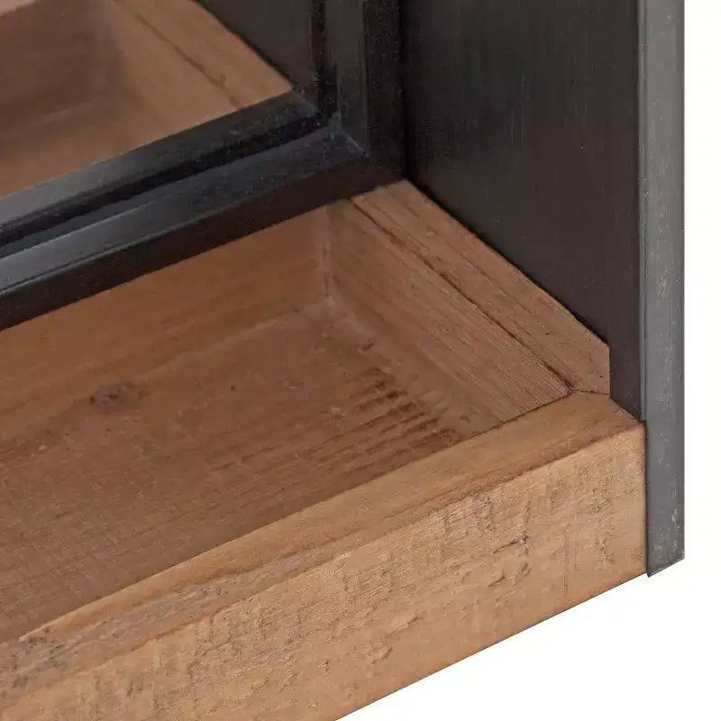 Specchio da Parete Rettangolare con Cornice in Metallo – Marrone Ruggine, 50x75 cm