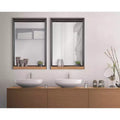 Specchio da Parete Rettangolare con Cornice in Metallo – Marrone Ruggine, 50x75 cm