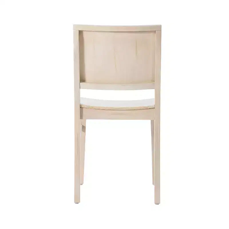 Sedia da pranzo con schienale curvo e struttura in legno massello