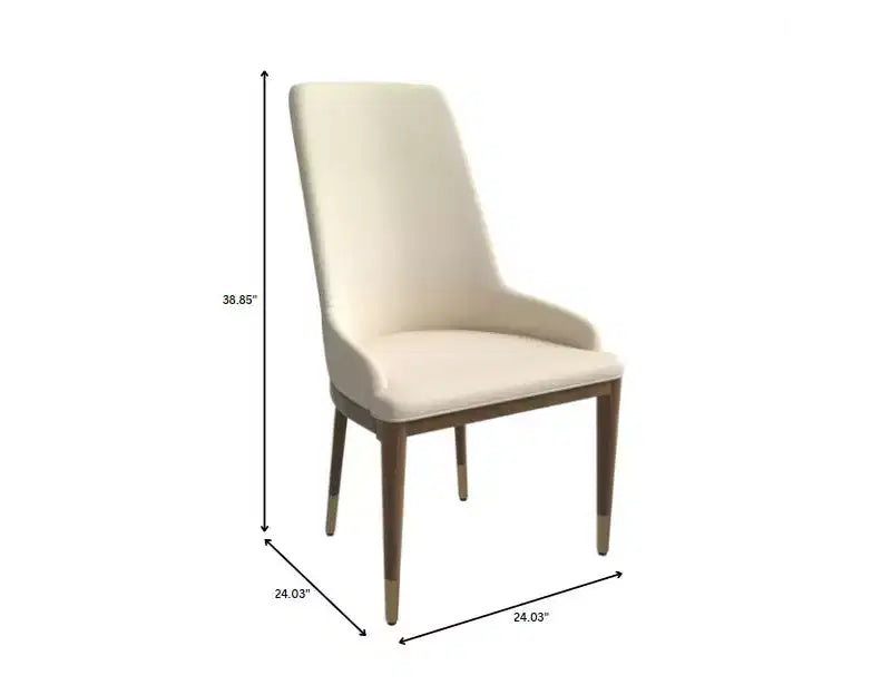 Sedia da pranzo moderna in pelle con gambe in legno di gomma