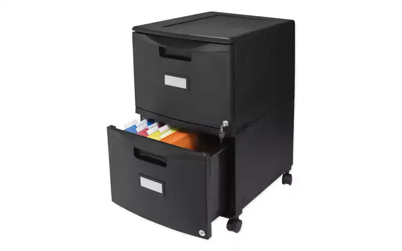 Classificatore mobile a due cassetti, formato A4/Legal, nero