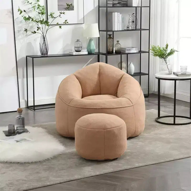 Poltrona Sacco con Pouf e Poggiapiedi
