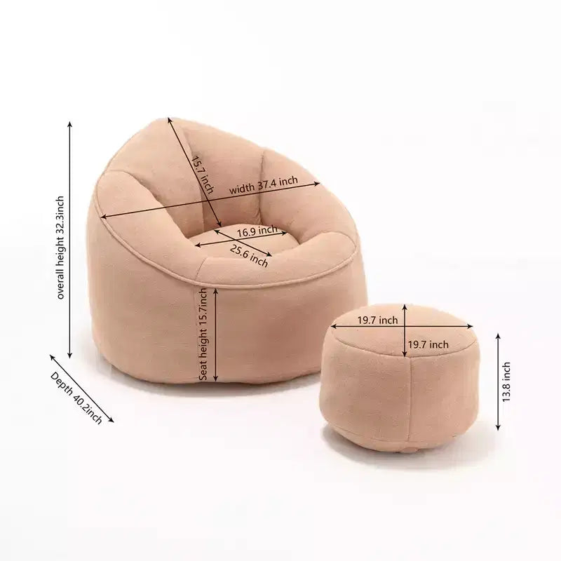 Poltrona Sacco con Pouf e Poggiapiedi