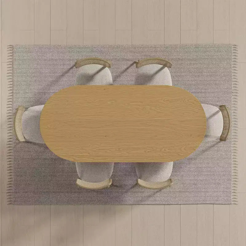 Tavolo da pranzo ovale in legno, 6 posti, legno naturale, 170 cm